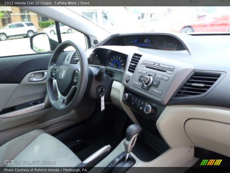 Taffeta White / Stone 2012 Honda Civic LX Coupe