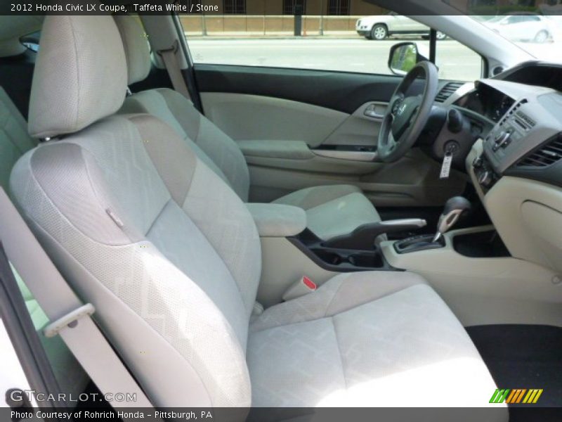 Taffeta White / Stone 2012 Honda Civic LX Coupe