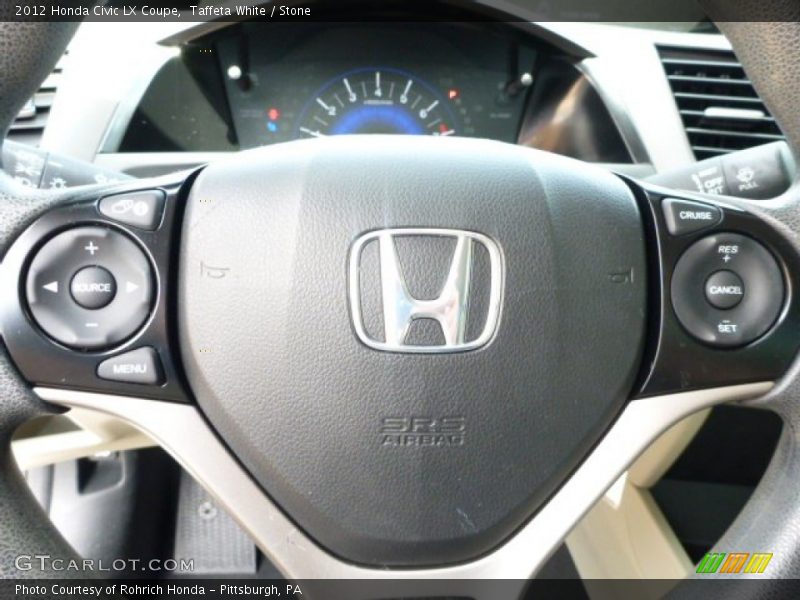 Taffeta White / Stone 2012 Honda Civic LX Coupe