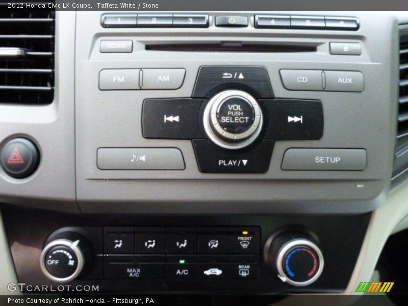 Taffeta White / Stone 2012 Honda Civic LX Coupe