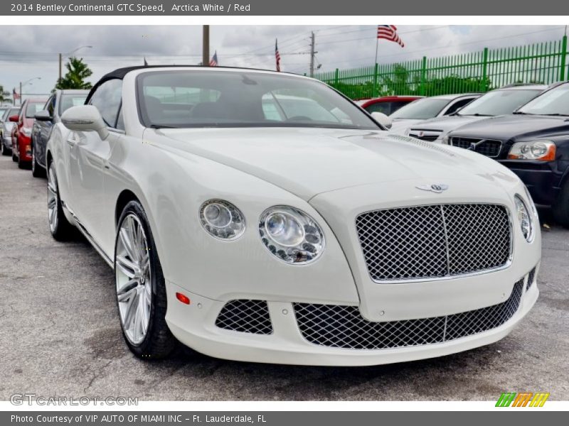 Arctica White / Red 2014 Bentley Continental GTC Speed