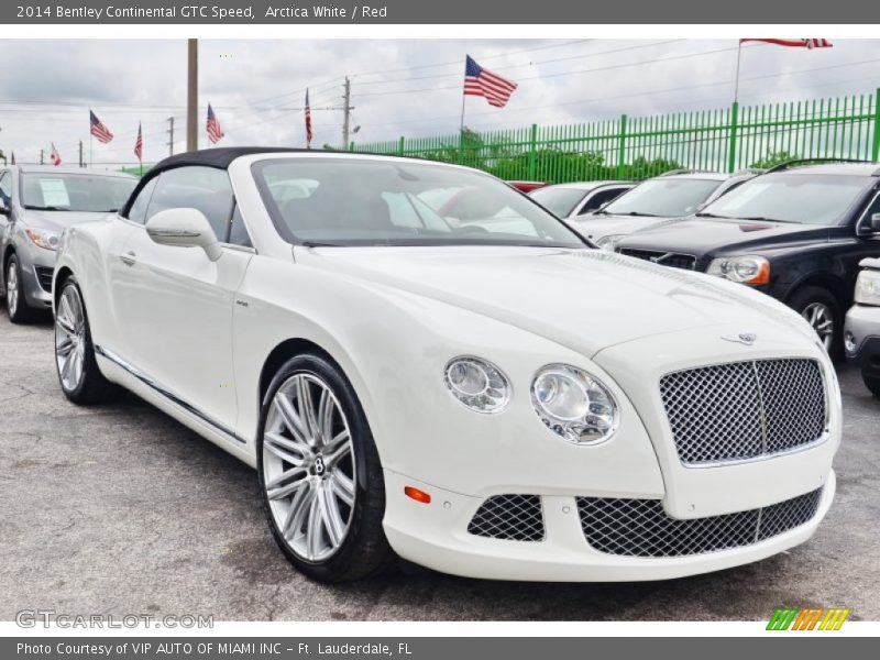 Arctica White / Red 2014 Bentley Continental GTC Speed