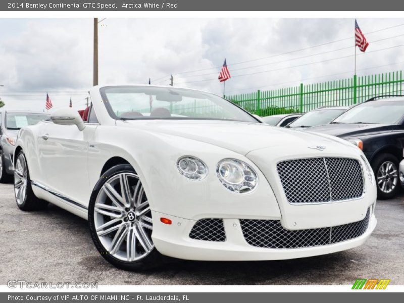 Arctica White / Red 2014 Bentley Continental GTC Speed