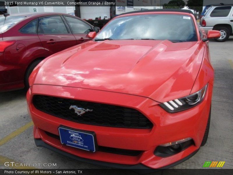 Competition Orange / Ebony 2015 Ford Mustang V6 Convertible