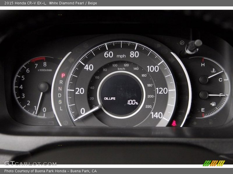 White Diamond Pearl / Beige 2015 Honda CR-V EX-L