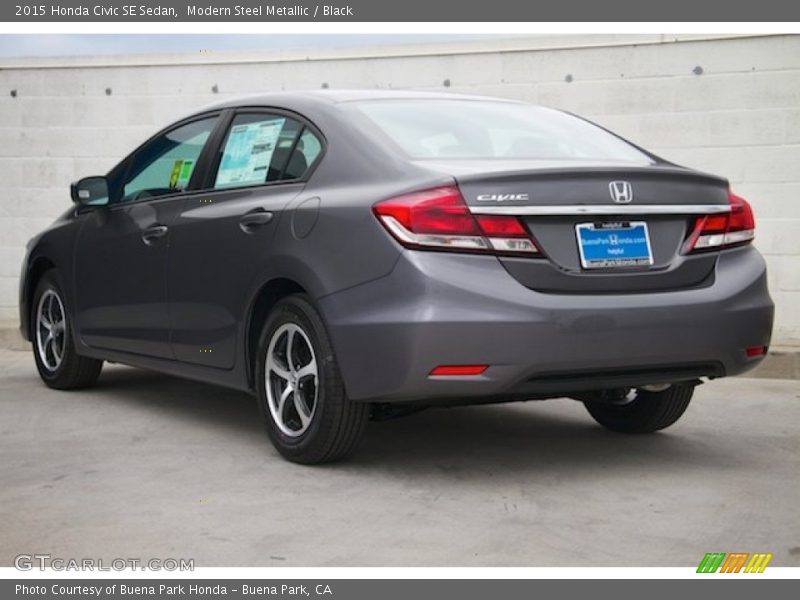 Modern Steel Metallic / Black 2015 Honda Civic SE Sedan