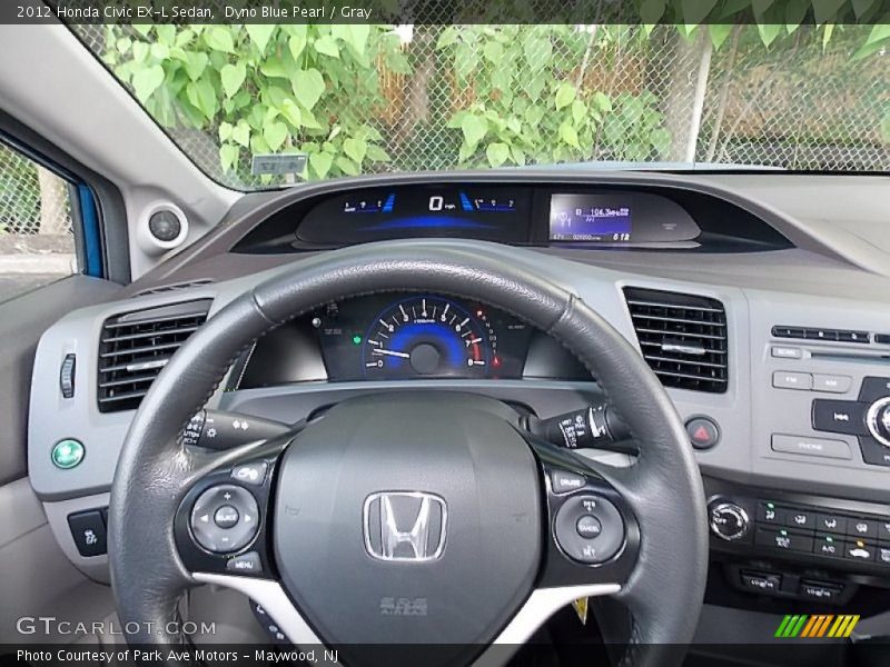 Dyno Blue Pearl / Gray 2012 Honda Civic EX-L Sedan