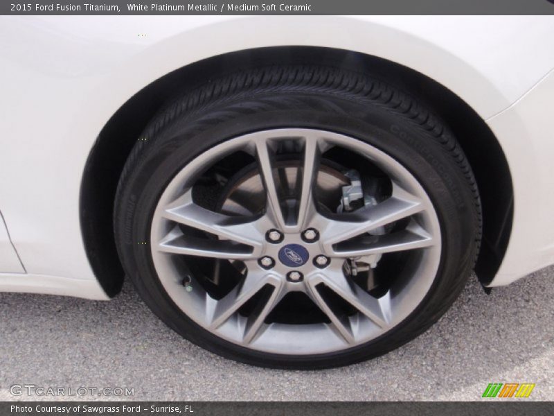 White Platinum Metallic / Medium Soft Ceramic 2015 Ford Fusion Titanium