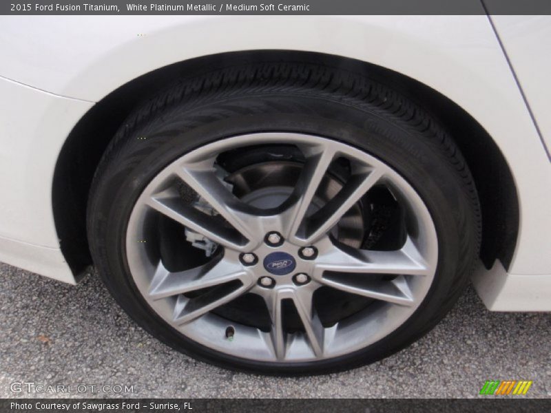 White Platinum Metallic / Medium Soft Ceramic 2015 Ford Fusion Titanium