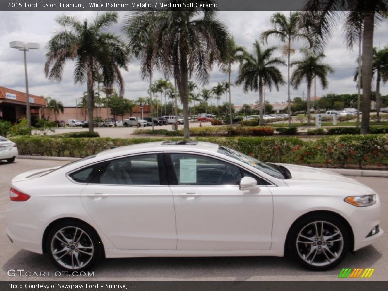 White Platinum Metallic / Medium Soft Ceramic 2015 Ford Fusion Titanium