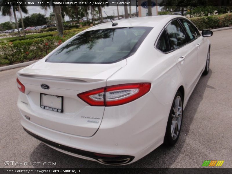White Platinum Metallic / Medium Soft Ceramic 2015 Ford Fusion Titanium