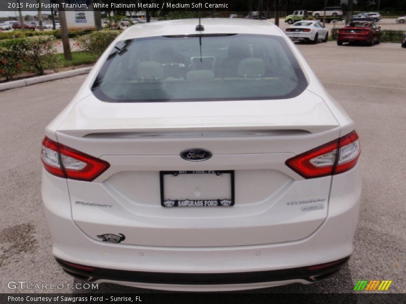 White Platinum Metallic / Medium Soft Ceramic 2015 Ford Fusion Titanium
