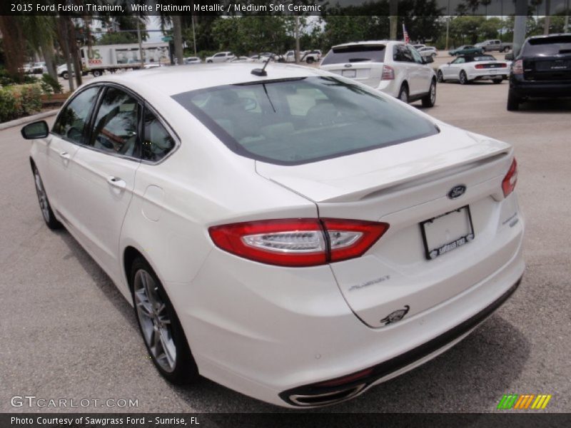 White Platinum Metallic / Medium Soft Ceramic 2015 Ford Fusion Titanium