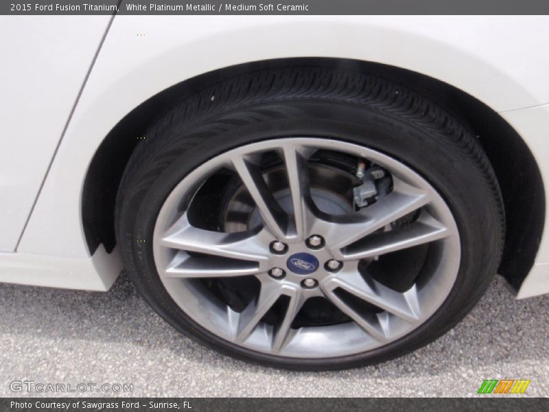 White Platinum Metallic / Medium Soft Ceramic 2015 Ford Fusion Titanium