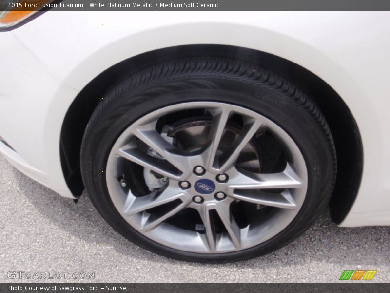 White Platinum Metallic / Medium Soft Ceramic 2015 Ford Fusion Titanium