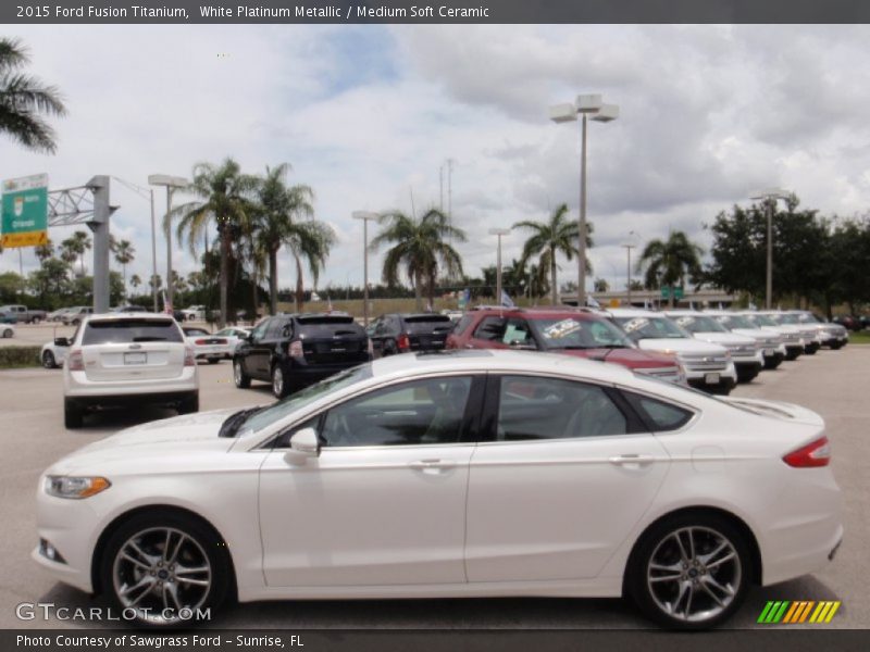 White Platinum Metallic / Medium Soft Ceramic 2015 Ford Fusion Titanium
