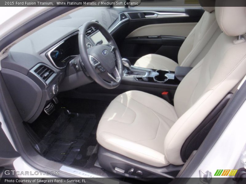 White Platinum Metallic / Medium Soft Ceramic 2015 Ford Fusion Titanium