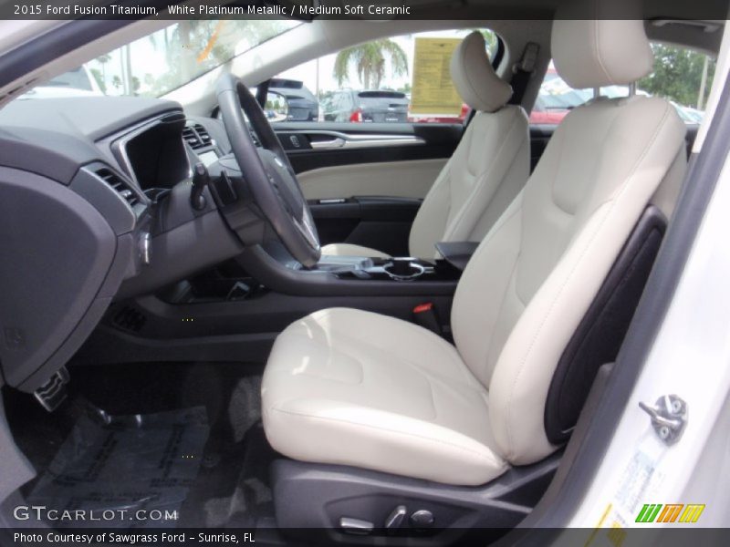 White Platinum Metallic / Medium Soft Ceramic 2015 Ford Fusion Titanium