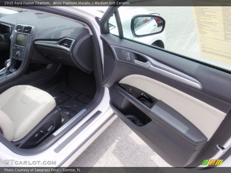 White Platinum Metallic / Medium Soft Ceramic 2015 Ford Fusion Titanium