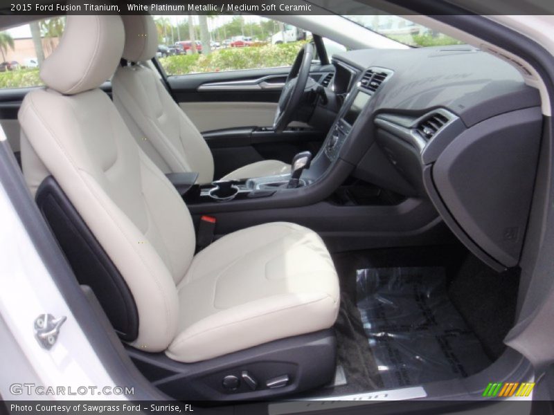 White Platinum Metallic / Medium Soft Ceramic 2015 Ford Fusion Titanium