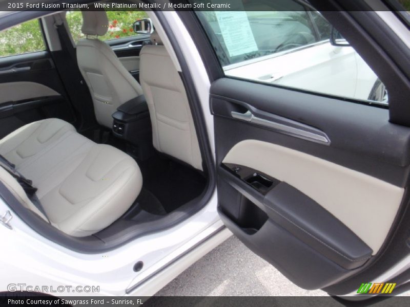 White Platinum Metallic / Medium Soft Ceramic 2015 Ford Fusion Titanium