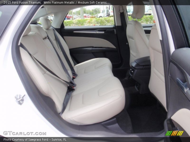 White Platinum Metallic / Medium Soft Ceramic 2015 Ford Fusion Titanium