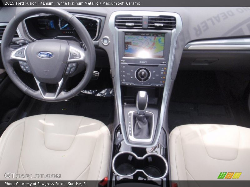 White Platinum Metallic / Medium Soft Ceramic 2015 Ford Fusion Titanium