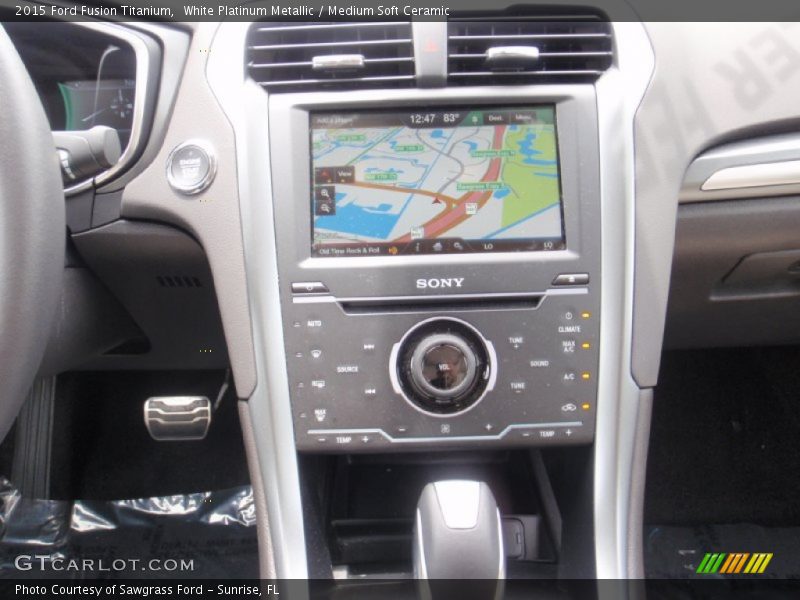 White Platinum Metallic / Medium Soft Ceramic 2015 Ford Fusion Titanium
