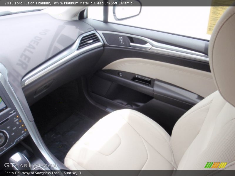 White Platinum Metallic / Medium Soft Ceramic 2015 Ford Fusion Titanium