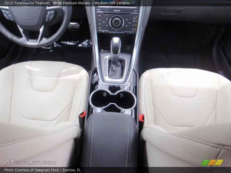 White Platinum Metallic / Medium Soft Ceramic 2015 Ford Fusion Titanium