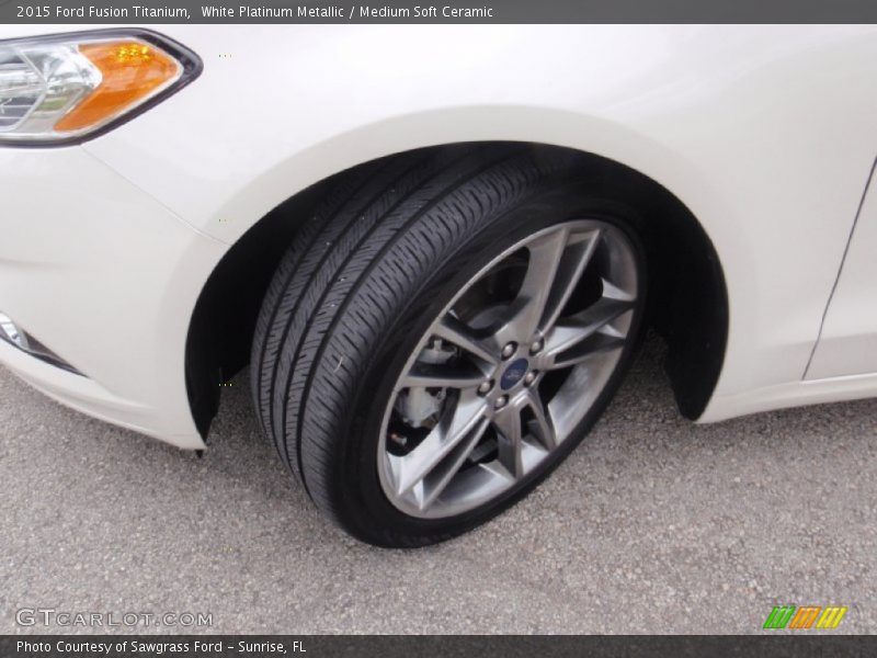 White Platinum Metallic / Medium Soft Ceramic 2015 Ford Fusion Titanium