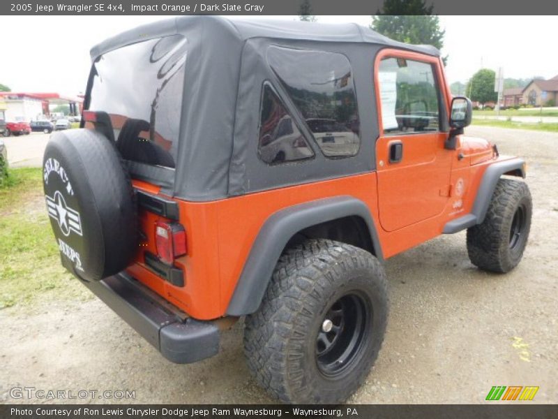 Impact Orange / Dark Slate Gray 2005 Jeep Wrangler SE 4x4