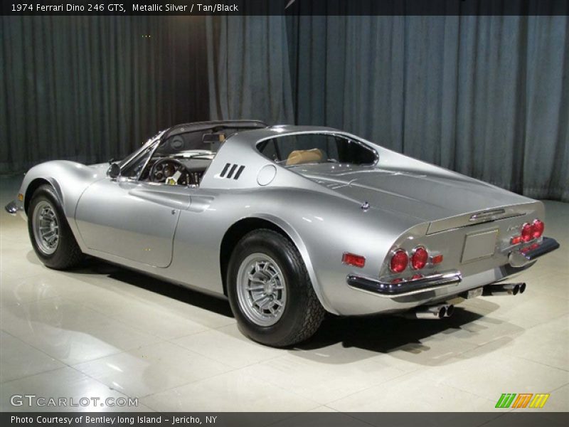 1974 Dino GTS, Metallic Silver / Tan/Black, Back Left - 1974 Ferrari Dino 246 GTS