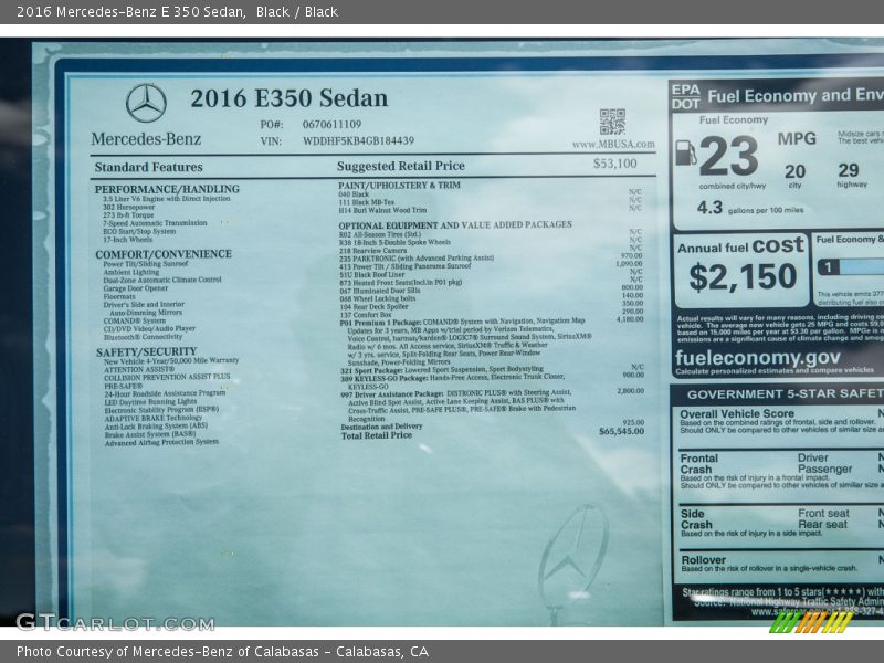 Black / Black 2016 Mercedes-Benz E 350 Sedan