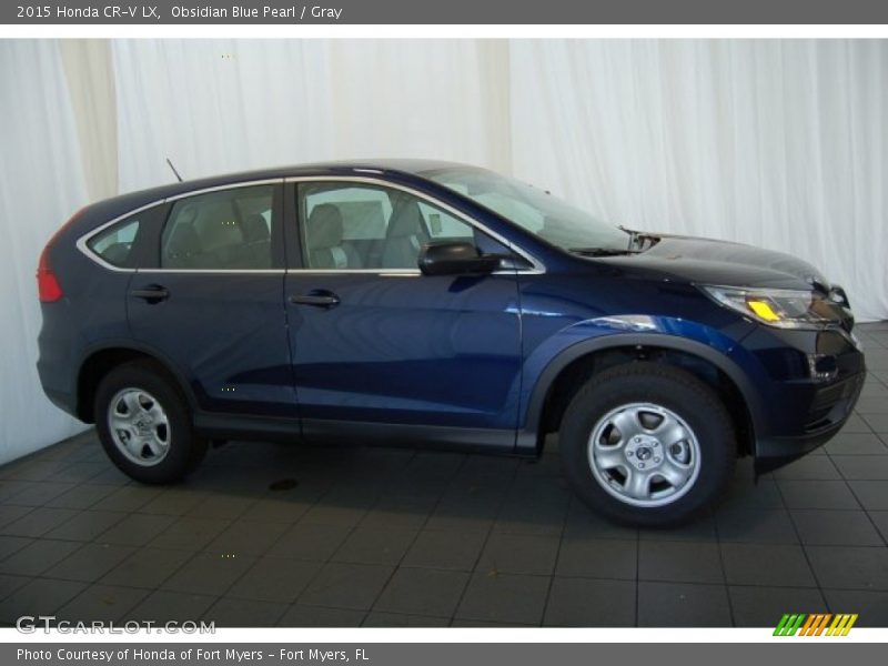 Obsidian Blue Pearl / Gray 2015 Honda CR-V LX