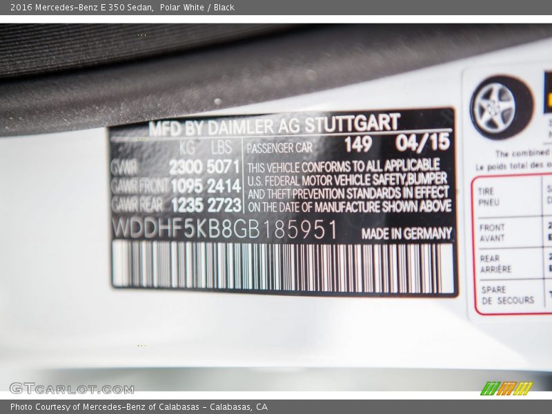 Polar White / Black 2016 Mercedes-Benz E 350 Sedan
