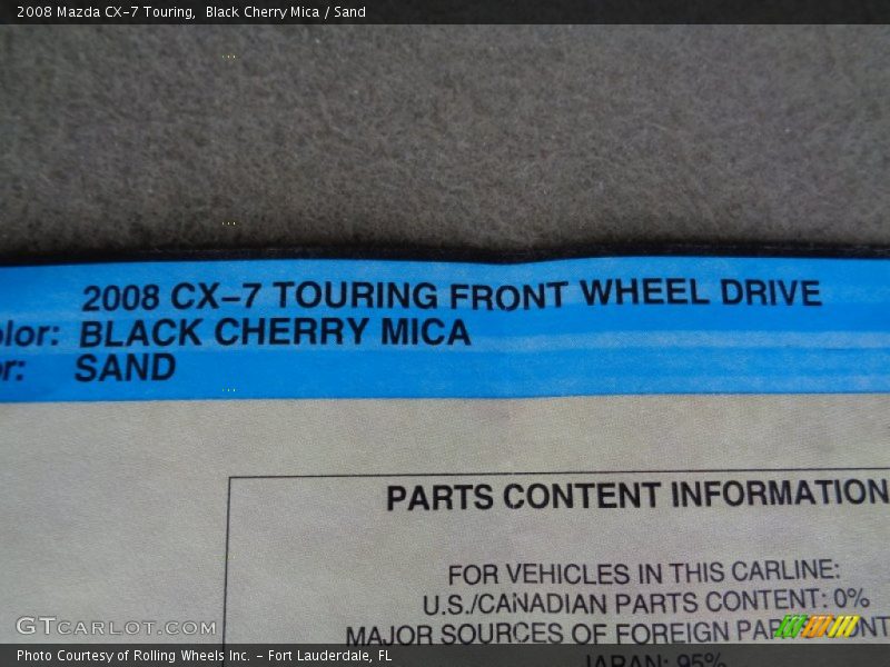 Black Cherry Mica / Sand 2008 Mazda CX-7 Touring