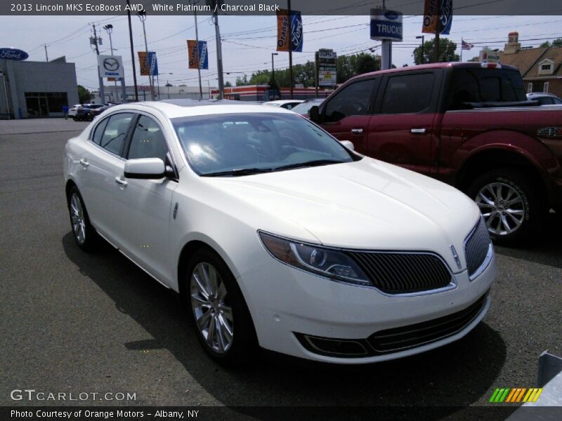 White Platinum / Charcoal Black 2013 Lincoln MKS EcoBoost AWD