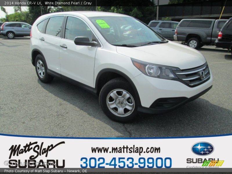 White Diamond Pearl / Gray 2014 Honda CR-V LX