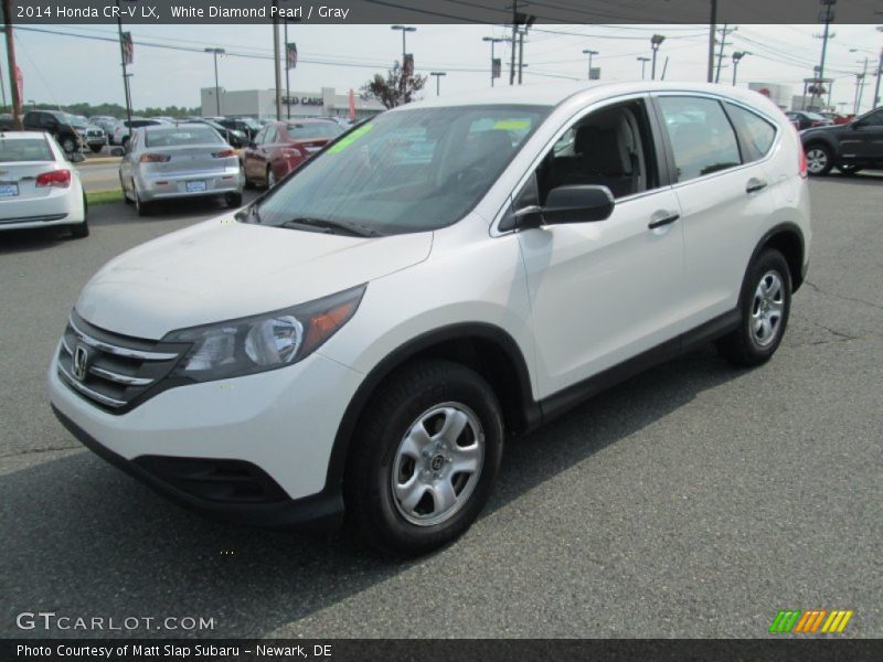White Diamond Pearl / Gray 2014 Honda CR-V LX