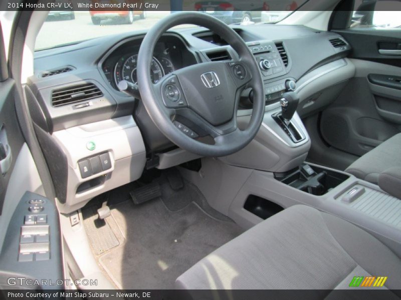 White Diamond Pearl / Gray 2014 Honda CR-V LX