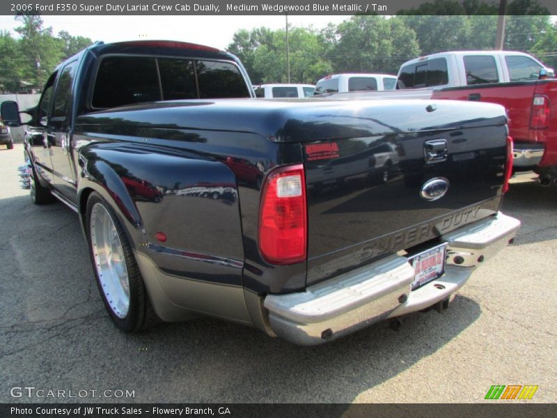 Medium Wedgewood Blue Metallic / Tan 2006 Ford F350 Super Duty Lariat Crew Cab Dually