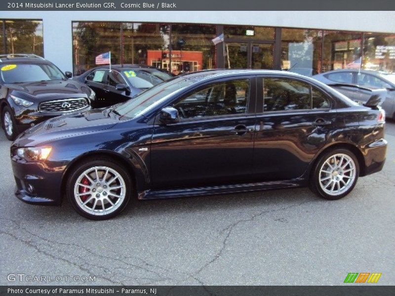 Cosmic Blue / Black 2014 Mitsubishi Lancer Evolution GSR