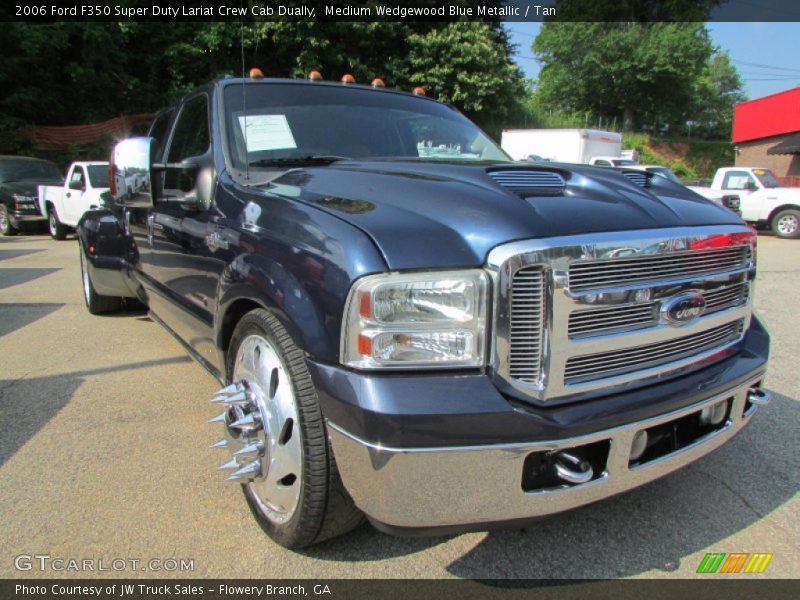 Medium Wedgewood Blue Metallic / Tan 2006 Ford F350 Super Duty Lariat Crew Cab Dually