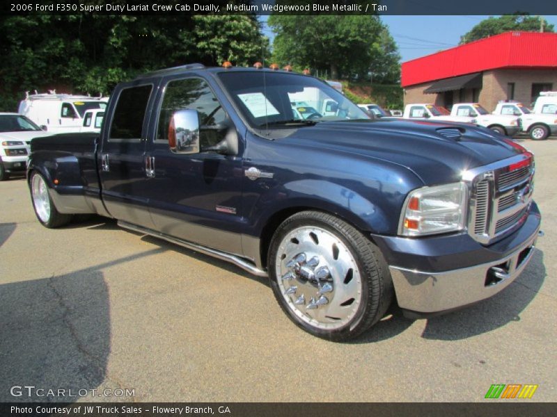 Medium Wedgewood Blue Metallic / Tan 2006 Ford F350 Super Duty Lariat Crew Cab Dually