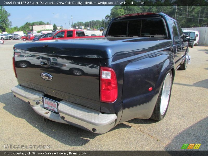 Medium Wedgewood Blue Metallic / Tan 2006 Ford F350 Super Duty Lariat Crew Cab Dually
