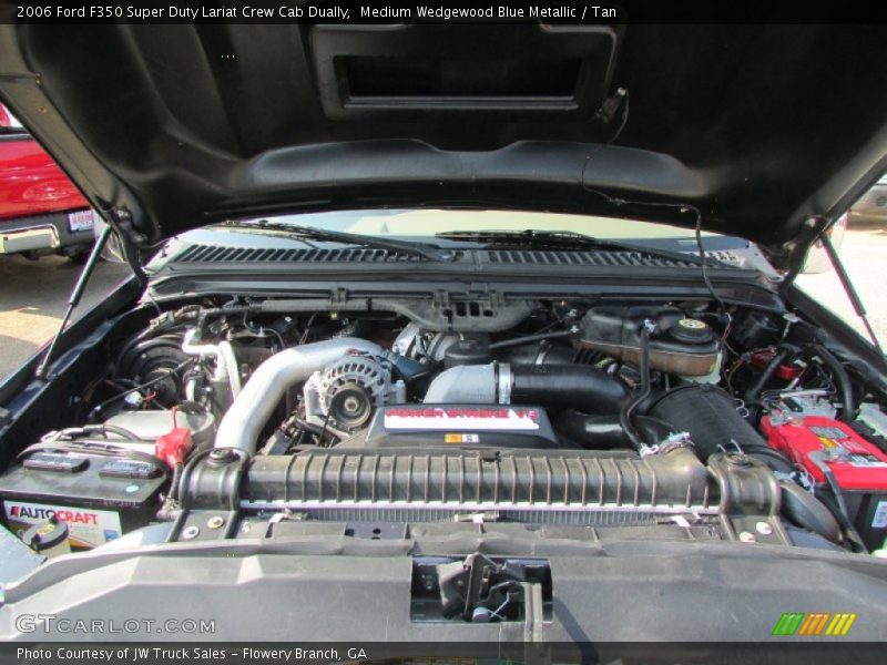Medium Wedgewood Blue Metallic / Tan 2006 Ford F350 Super Duty Lariat Crew Cab Dually