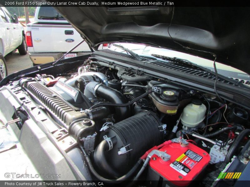 Medium Wedgewood Blue Metallic / Tan 2006 Ford F350 Super Duty Lariat Crew Cab Dually