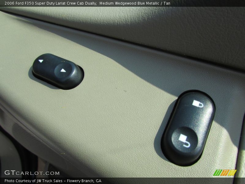 Medium Wedgewood Blue Metallic / Tan 2006 Ford F350 Super Duty Lariat Crew Cab Dually