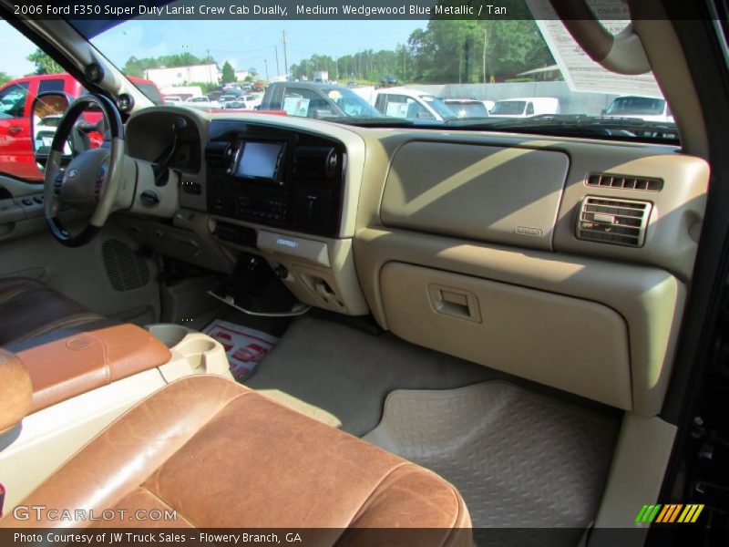 Medium Wedgewood Blue Metallic / Tan 2006 Ford F350 Super Duty Lariat Crew Cab Dually
